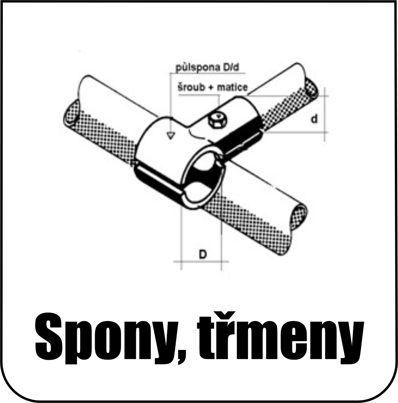 Spony trubek, třmeny
